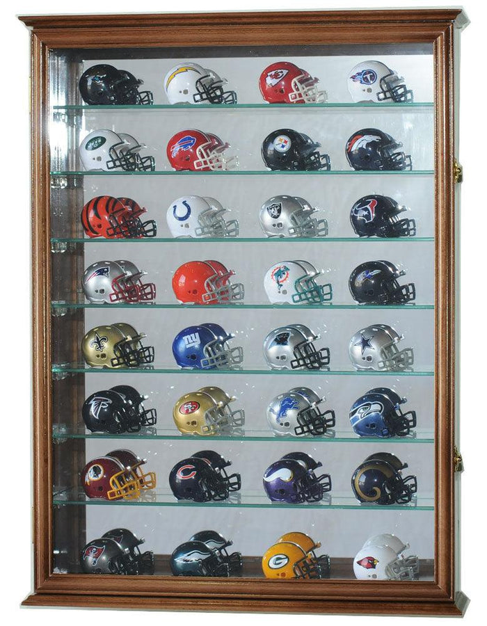 NFL mini outlet helmets and display case RESERVED FOR GEEMY