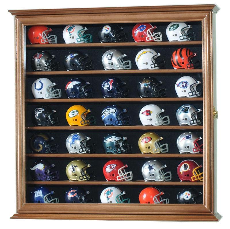 sfDisplay.com,LLC. Mini Bobble Head/Pocket Pro Helmet/Hockey Puck/Mini  Stanley Cup Trophies Display Case Cabinet w/Adjustable Shelves